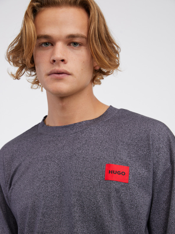 HUGO Černo-šedé pánské pyžamo HUGO