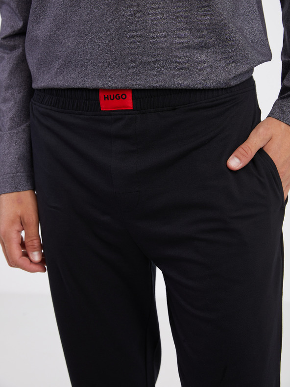 HUGO Černo-šedé pánské pyžamo HUGO