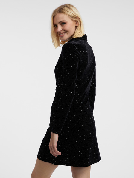 Orsay Černé dámské vzorované sametové šaty ORSAY