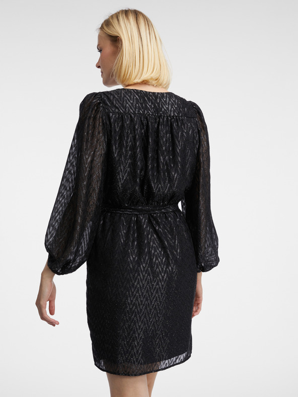 Orsay Černé dámské vzorované šaty ORSAY