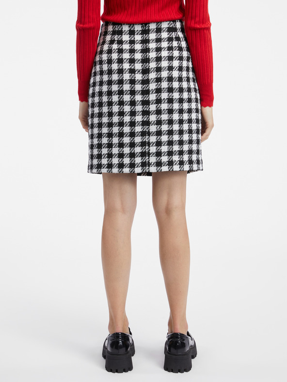 Orsay Bílo-černá dámská kostkovaná sukně ORSAY