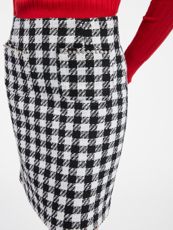 Orsay Bílo-černá dámská kostkovaná sukně ORSAY