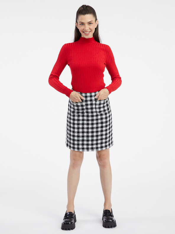 Orsay Bílo-černá dámská kostkovaná sukně ORSAY