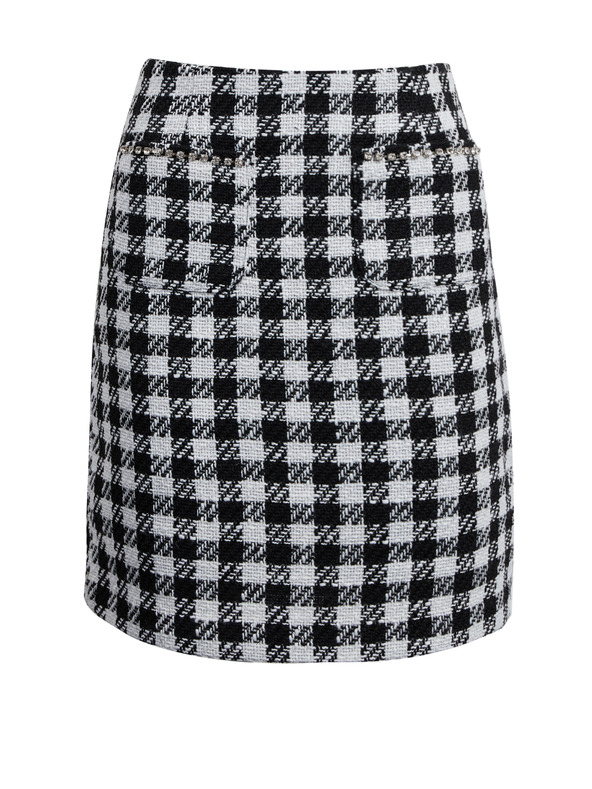 Orsay Bílo-černá dámská kostkovaná sukně ORSAY