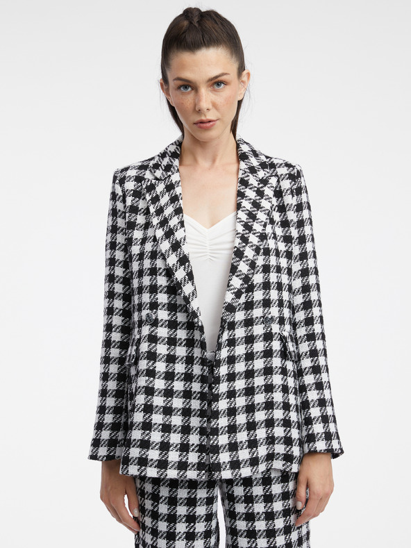 Orsay Bílo-černé dámské kostkované sako ORSAY
