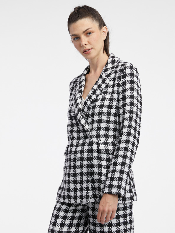 Orsay Bílo-černé dámské kostkované sako ORSAY