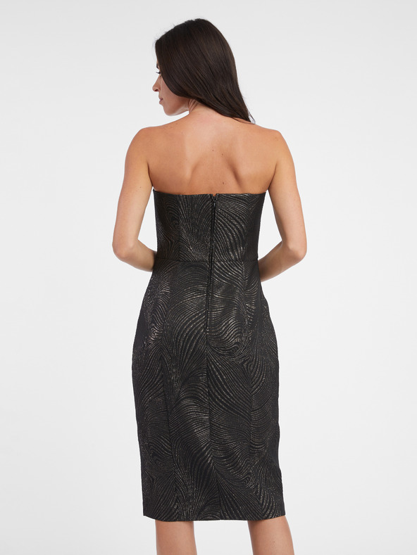 Orsay Černé dámské vzorované pouzdrové šaty ORSAY