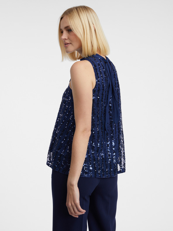 Orsay Tmavě modrá dámská halenka s flitry ORSAY