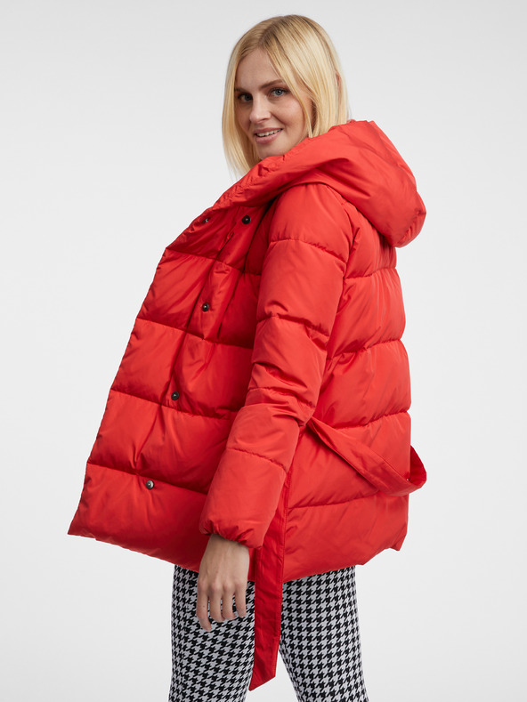 Orsay Červená dámská péřová bunda ORSAY