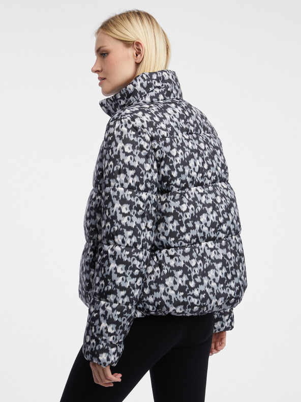 Orsay Šedo-černá dámská vzorovaná prošívaná bunda ORSAY