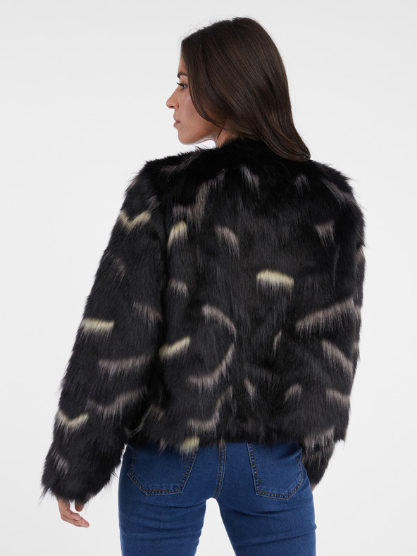 Orsay Černá dámská bunda z umělého kožíšku ORSAY