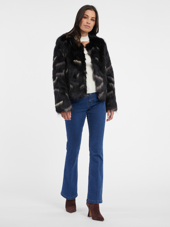 Orsay Černá dámská bunda z umělého kožíšku ORSAY
