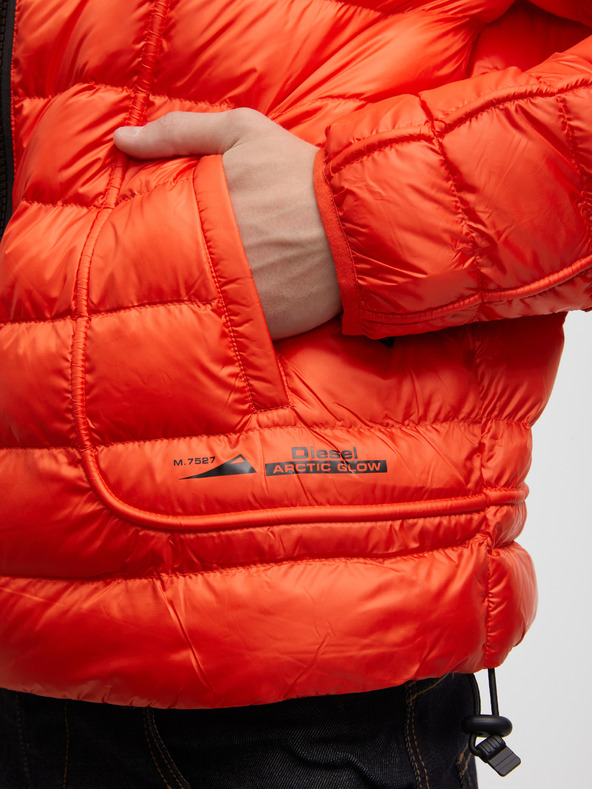 Diesel Červená pánská prošívaná zimní bunda Diesel