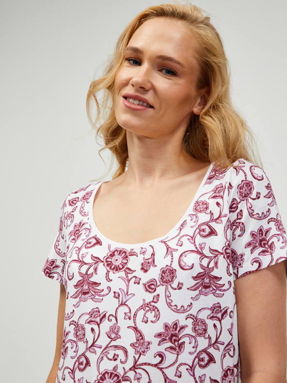 Orsay Vínovo-bílé vzorované tričko ORSAY