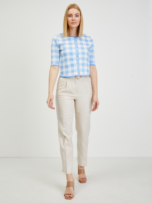 Orsay Světle modrý dámský kostkovaný kardigan ORSAY