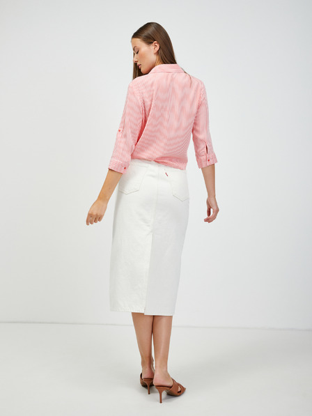 Orsay Bílo-červená pruhovaná košile s uzlem ORSAY