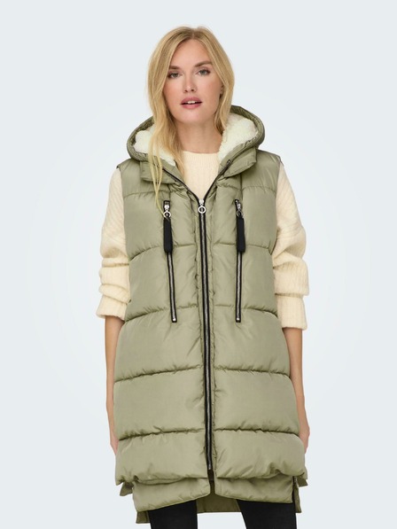 ONLY Khaki dámská prošívaná vesta ONLY New Nora