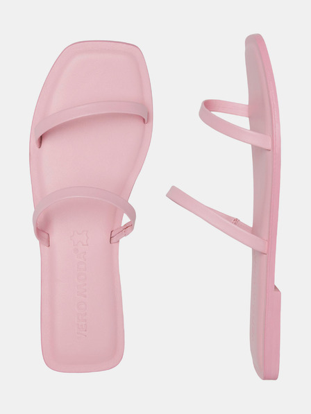 Vero Moda Růžové kožené pantofle VERO MODA Dea