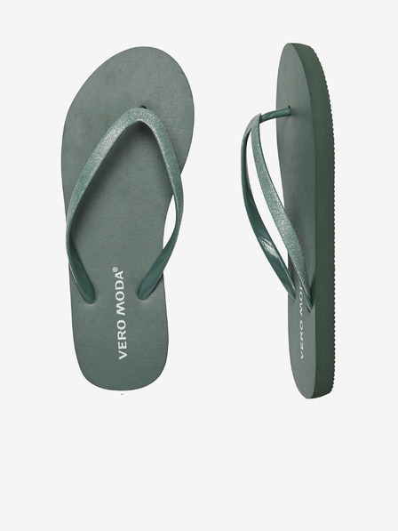 Vero Moda Tmavě zelené žabky VERO MODA Siw