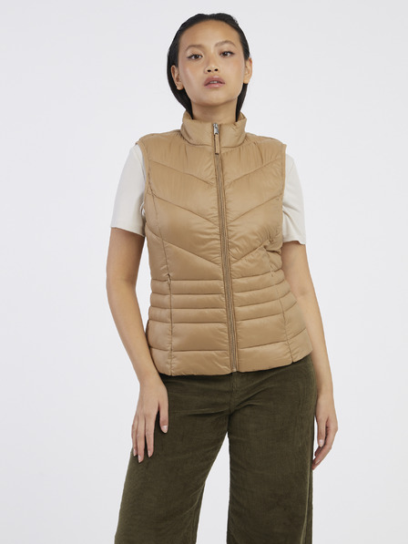 Vero Moda Béžová dámská prošívaná vesta VERO MODA Sorayasiv
