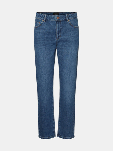 Vero Moda Modré straight fit džíny VERO MODA Carla