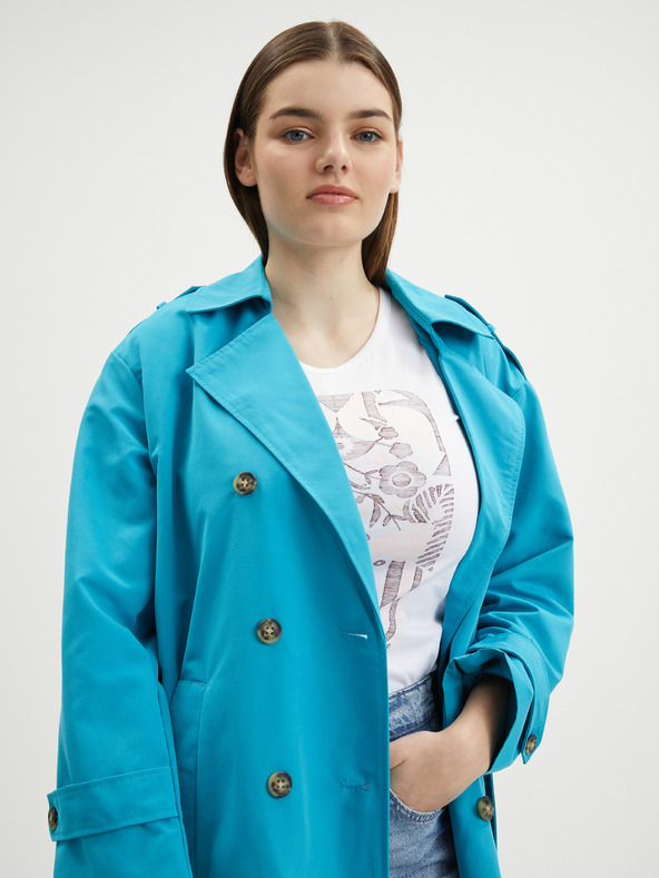 Vero Moda Modrý dámský trenčkot VERO MODA Chloe