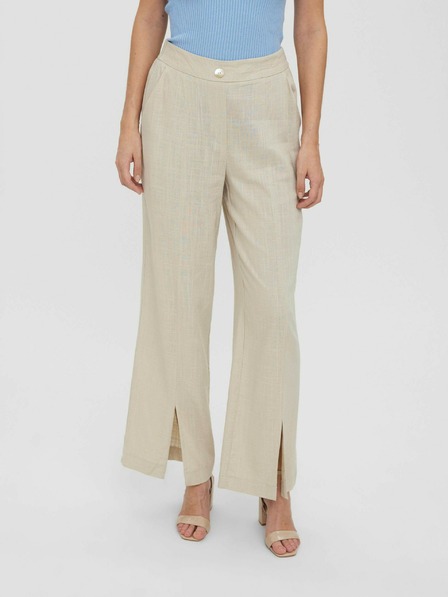 Vero Moda Béžové volné kalhoty VERO MODA Josie