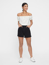 Vero Moda Černé džínové kraťasy s vysokým pasem VERO MODA Nineteen