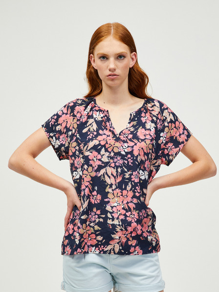 Vero Moda Růžovo-modrá květovaná halenka VERO MODA Gigi