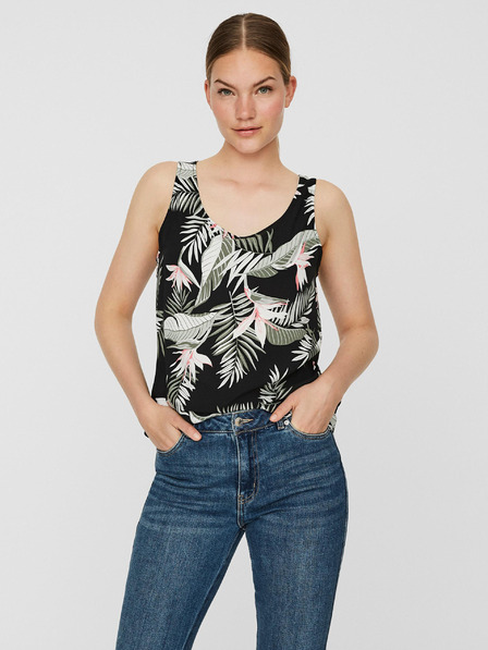 Vero Moda Černý květovaný top VERO MODA Easy