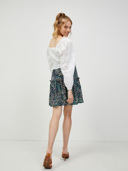 Vero Moda Bílá děrovaná cropped halenka s balonovými rukávy VERO MODA Naima