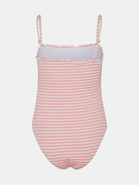 Vero Moda Bílo-růžové pruhované jednodílné plavky VERO MODA Emily