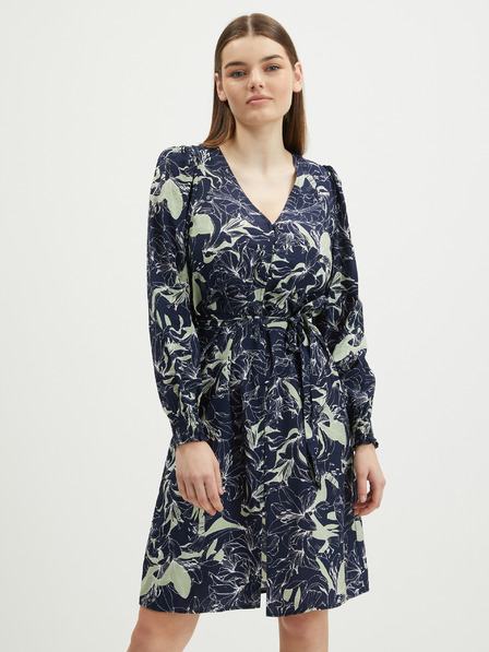 Vero Moda Tmavě modré dámské vzorované košilové šaty VERO MODA Abbi