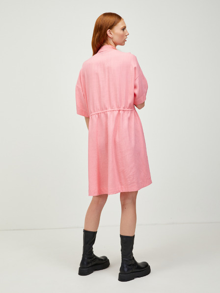 Vero Moda Růžové košilové šaty s příměsí lnu VERO MODA Haf