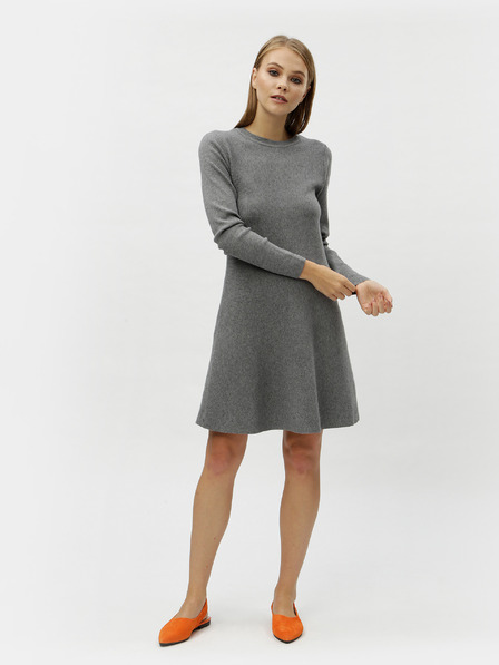 Vero Moda Šedé žíhané svetrové šaty s dlouhým rukávem VERO MODA Nancy