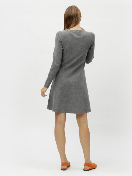 Vero Moda Šedé žíhané svetrové šaty s dlouhým rukávem VERO MODA Nancy