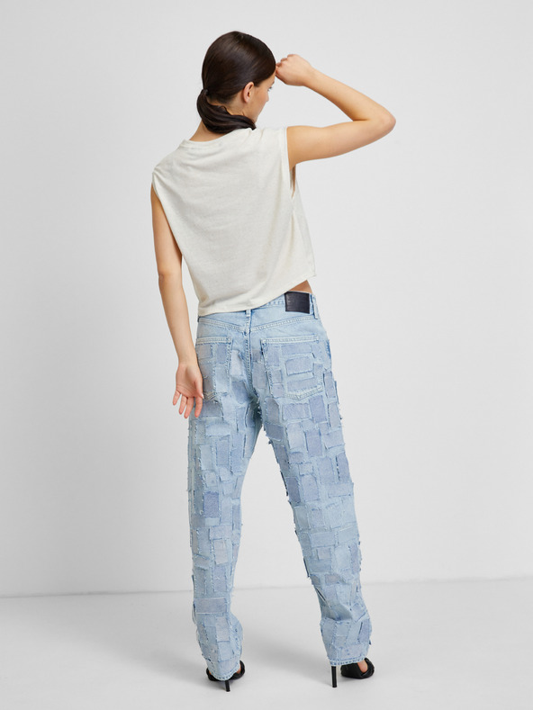 Vero Moda Krémový žíhaný crop top VERO MODA June