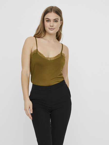 Vero Moda Khaki top s krajkou VERO MODA Sofia