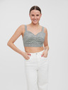 Vero Moda Světle šedý pruhovaný crop top na ramínka VERO MODA Serena