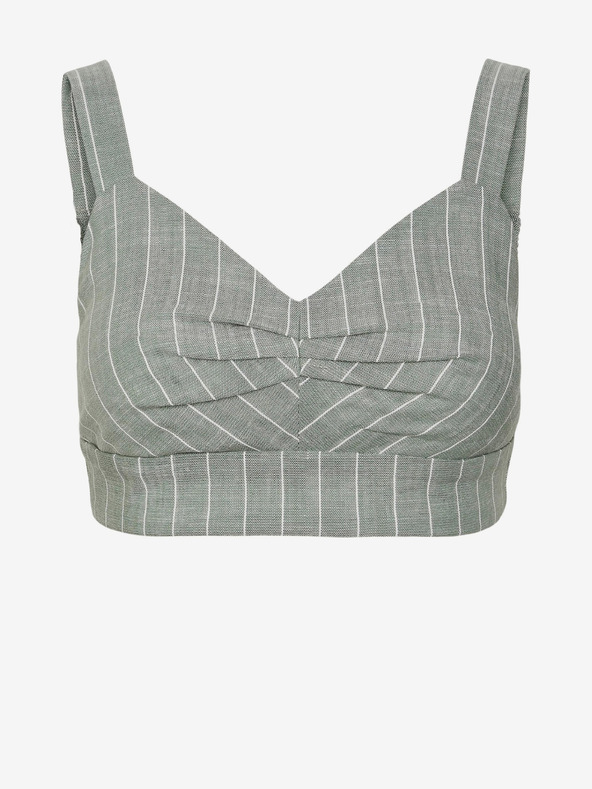 Vero Moda Světle šedý pruhovaný crop top na ramínka VERO MODA Serena