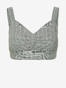 Vero Moda Světle šedý pruhovaný crop top na ramínka VERO MODA Serena