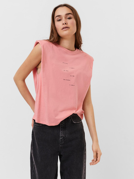 Vero Moda Růžové tričko s nápisem VERO MODA Hollie