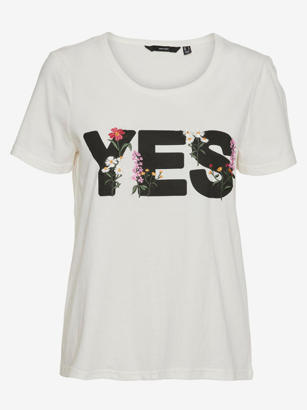 Vero Moda Bílé dámské tričko VERO MODA Uda
