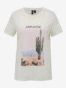 Vero Moda Bílé tričko s potiskem VERO MODA Desert
