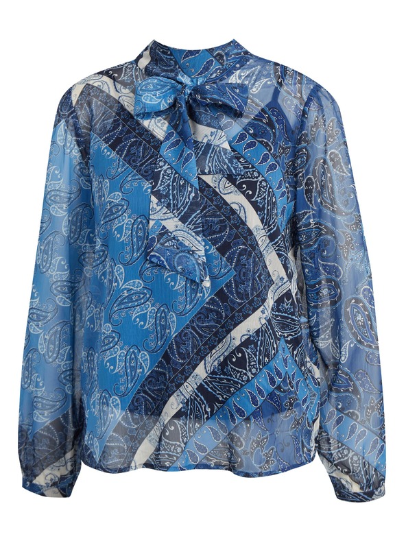 Orsay Tmavě modrá dámská vzorovaná halenka ORSAY