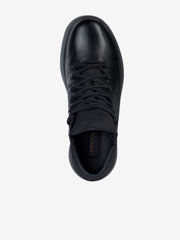 Geox Černé pánské kožené kotníkové boty Geox Granito