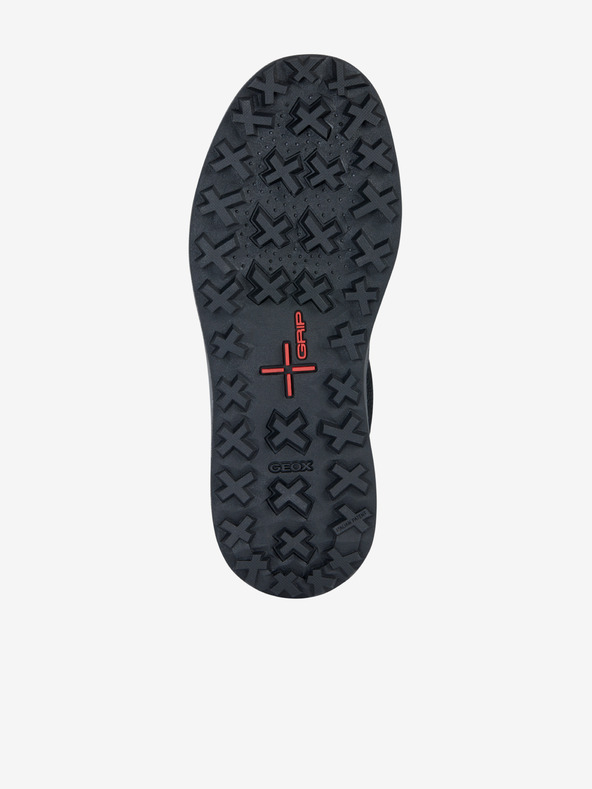 Geox Černé pánské kožené kotníkové boty Geox Granito