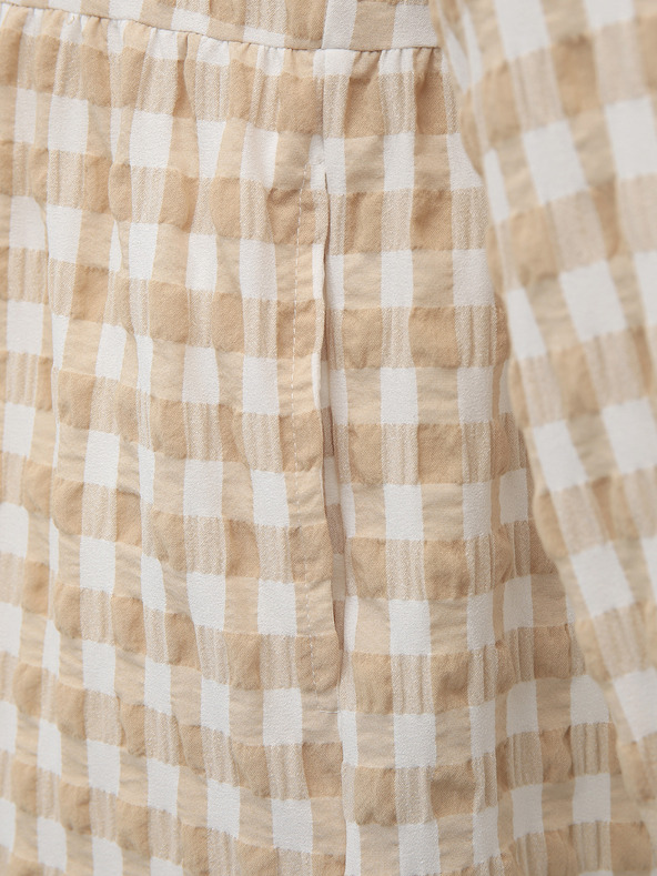 Vero Moda Bílo-béžové kostkované šaty VERO MODA Kimi