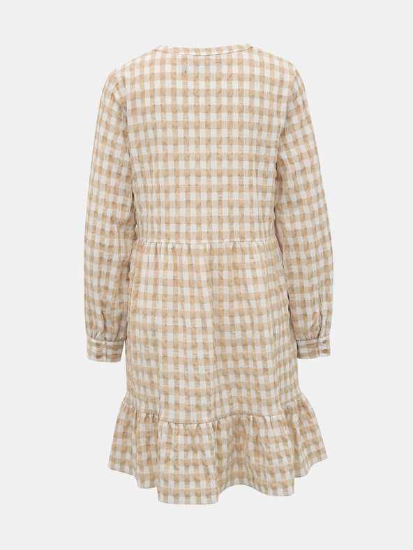 Vero Moda Bílo-béžové kostkované šaty VERO MODA Kimi