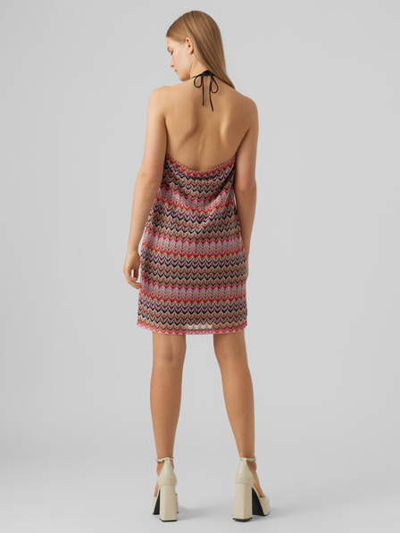 Vero Moda Hnědé dámské vzorované šaty VERO MODA Dicte
